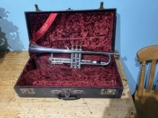 KJS3218 Vintage Rudy Muck Silver Plated M4 Trumpet with Case and 19c Mouthpiece