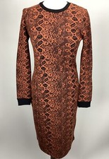 Joe Browns Cool & Unique Dress Size 10 Snake Print Rust/Black Stretchy