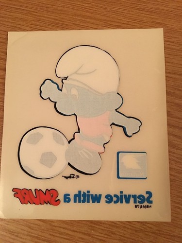 Smurf footballer car sticker - smurf,