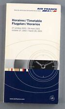 AIR FRANCE TIMETABLE WINTER