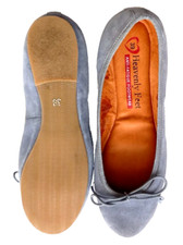 Shoes size 39  Blue Grey Real Suede anti fatigue slip ons cushioned inner