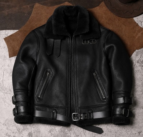 Premium men black shearling - premium,
