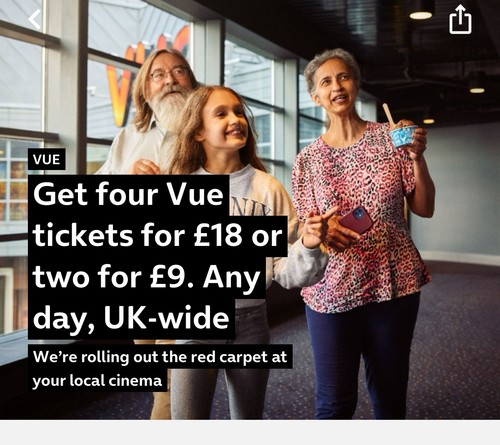 Vue cinema tickets - vue,