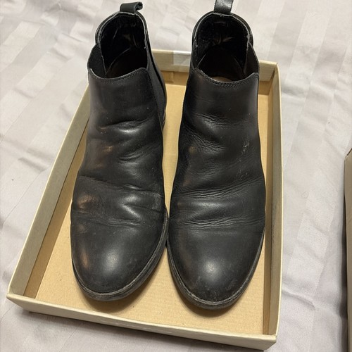 Clarks black leather boots - black,