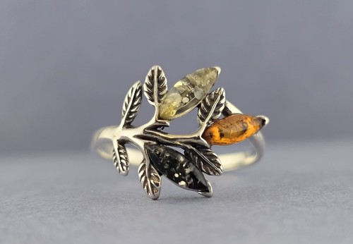 Sterling silver baltic amber - silver,
