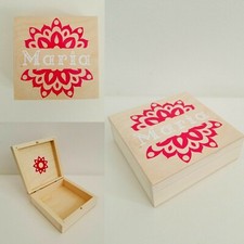 Personalised Wooden Mandala Box, for Jewellery/Keepsakes/trinket & Gift box
