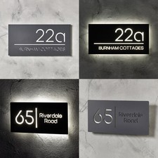Illuminated led house sign - illuminated,