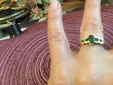 9ct gold bezel Russian diopside green ring with certification All offers conside