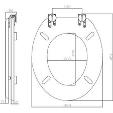 Toilet Seat Round Square D Shape White Wood Plastic Soft Close Bathroom