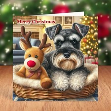 Miniature Schnauzer Dog Christmas Card