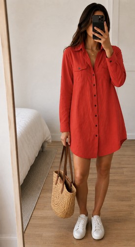 Zara basic red shirt - basic,