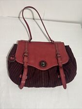 Radley Handbag Shoulder Bag Red Leather Tweed Satchel Dog Charm Turn Lock