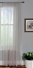 PALE GREY PLAIN SLOT TOP VOILE SINGLE CURTAIN PANEL MADE TO ANY DROP (20"-90")