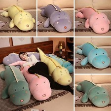 Giant 80-150cm Long Dinosaur Crocodile Plush – Soft Cartoon Plush in Green, Pink
