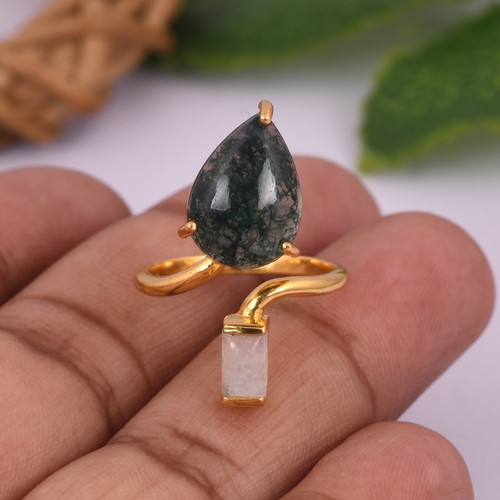 Double shape birthstone ring - shape,