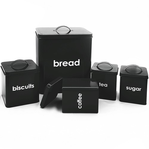 5pc black metal - metal, bread