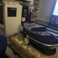 Icandy Peach 1/2/3/4 Lower Carrycot/Bassinet Black Magic double or twin mode New