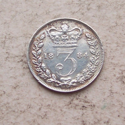Lovely 1884 silver - silver, threepence