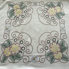 Vtg Retro Hand Embroidered