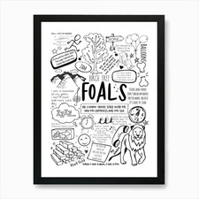 Foals Doodle Lyrics Art Print Framed Wall Art Poster Canvas Print Picture