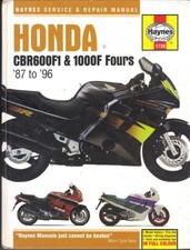 HONDA CBR600 F,CBR1000 F,CBR600 F1 HURRICANE HAYNES MANUAL 1987-1996 "HARDBACK"