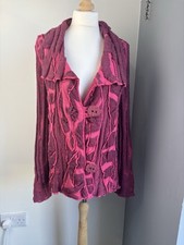 Horsan Pink & Aubergine Textured Cardigan Large/EU40 | Wide Collar, Button Front