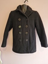 Vintage Schott N.Y.C. U.S. 740N Pea Coat - Black - Size 16 -Youth/ Men's Size S 