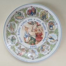 Beatrix Potter Wedgwood Nursery Ware 1992 Birthday Plate Peter Rabbit