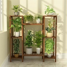 8 Pots Tiered Plant Stand Wood