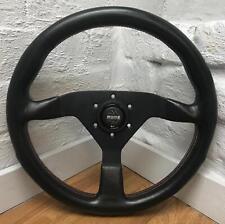 Genuine Momo Monte Carlo Black Leather Red Stitch 350mm Steering Wheel. 1991. 7D