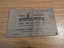 1927 Sturmey-Archer 3-Speed Countershaft Gear Manual (original)