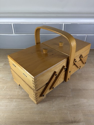 Vintage wooden sewing box - sewing,