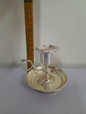 vintage Chamber Stick Silver Plated Candle Holder wee willie winkie 