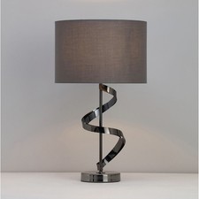 Inlight Table Bedside Light Lamp Aitne Spiral Polished Black Chrome Effect