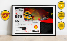Ayrton Senna Victory McLaren F1 Print Poster Senna MP4/6 Digital Hand Drawn Art