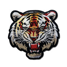 Embroidered Snarling Tiger Head Sew or Iron on Patch Biker Patch