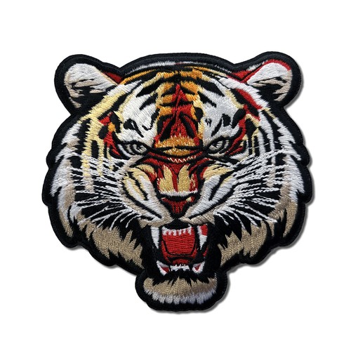 Embroidered snarling tiger - embroidered,