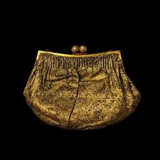 Vintage Gold Brocade Clutch