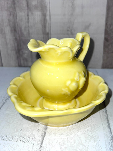 Vintage yellow mini pitcher - vintage,