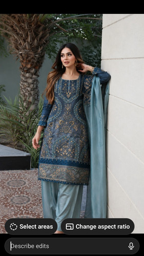 Women blue embroidered - blue,