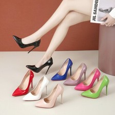 Women Pointed Toe Stilettos Wedding Party Crossdresser High Heels Pump Shoes UK9