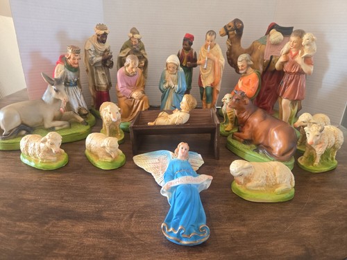 Vtg italian chalkware nativity - italian,