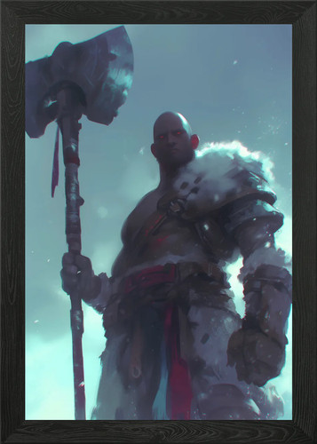 Warrior with massive - a, hammer