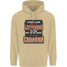 In My Head I'm In My Caravan Caravanning Funny Mens 80% Cotton Hoodie