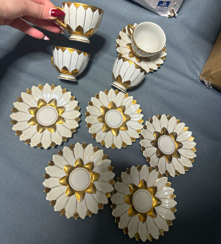 White gold porcelain - porcelain, floral