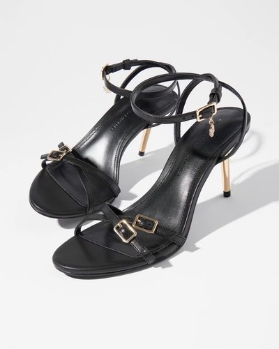 Women strappy buckle heel - strappy,