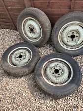 SET OF FOUR 15" STEEL WHEELS ~ FORD / HILLMAN FITMENT ~ HOT ROD / CUSTOM