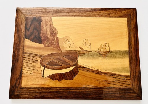 Vintage wooden marquetry - vintage,