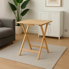 Folding snack table natural - folding,