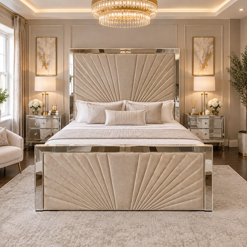 Sunrise silver strips bed - silver,